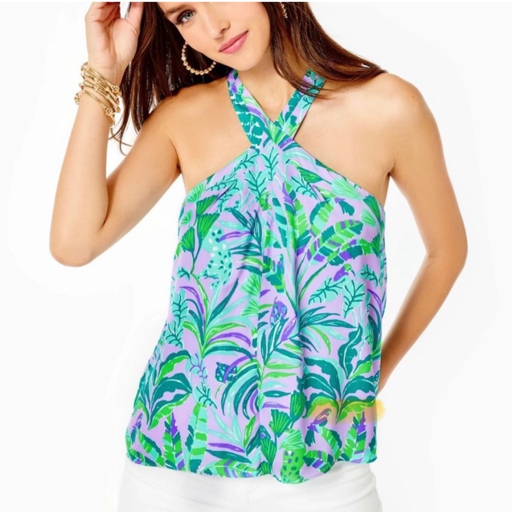 NWT Lilly Pulitzer Rori Sleeveless Halter Tank Top XL $118